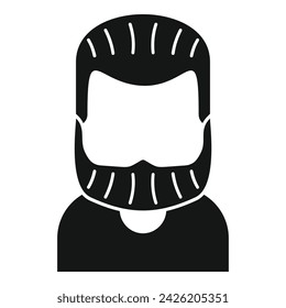 Big face beard icon simple vector. Individual short. Style mature face