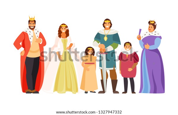 Big Fairytale Royal Family King Queen Stock Vector (Royalty Free ...