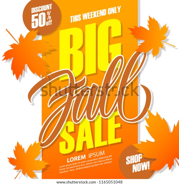 Big Herbst Sale Banner Fur Herbsteinkaufe Stock Vektorgrafik Lizenzfrei