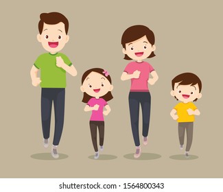 big family jogging and exercising together in public park.Happy Family Running Together For Good Health, Healthy, Activities, Physical Health, Sport, Daily Routine, Exercise, Lifestyle