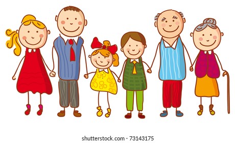 Big Family No Gradients Stock Vector (Royalty Free) 73143175