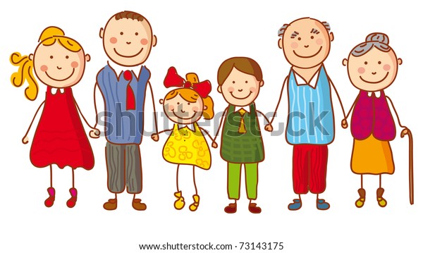 Big Family No Gradients Stock Vector (Royalty Free) 73143175