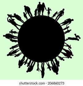 Big family silhouettes