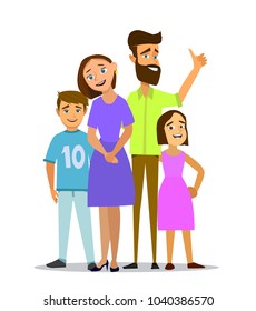 Big family . Vector illustration of a flat design