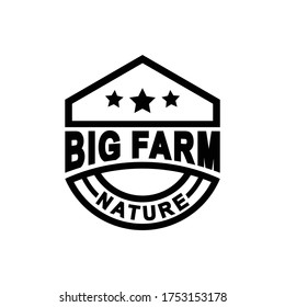 big farm emblem with star logo design