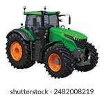 big farm machine art design logo icon sign symbol soil large heavy tire tires power model wheel wheels green John Deere New jcb Iseki CLAAS cute baby barn work vector

