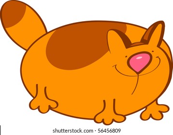 big fat ginger cat happy