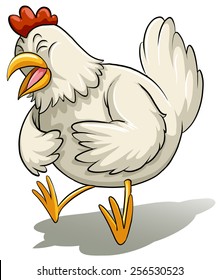 Big fat hen on a white background