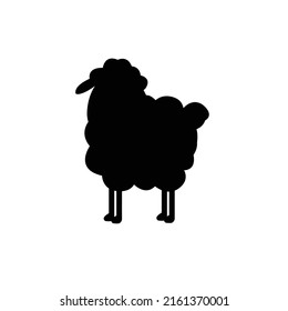 big fat sheep silhouette loves to eat