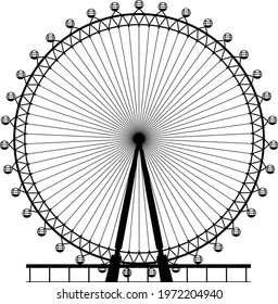 Big ferris wheel　vector silhouette