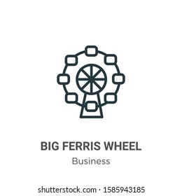 Big ferris wheel outline vector icon. Thin line black big ferris wheel icon, flat vector simple element illustration from editable business concept isolated on white background