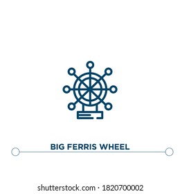 big ferris wheel outline vector icon. simple element illustration. big ferris wheel outline icon from editable business concept. can be used for web and mobile
