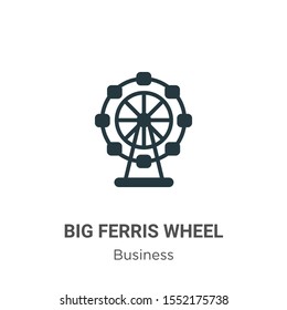 Big ferris wheel vector icon on white background. Flat vector big ferris wheel icon symbol sign from modern business collection for mobile concept and web apps design.