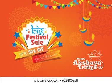 Big Festival Sale Template, Akshaya Tritiya, Diwali & Others Indian Traditional Festival 