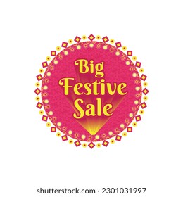 Big Festive Sale Logo Unit Label Design Vector, Abstract Vintage Colorful 
