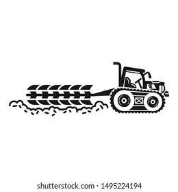 Big field tractor icon. Simple illustration of big field tractor vector icon for web design isolated on white background