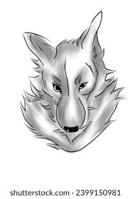 Big fierce dog design with shadow