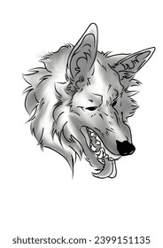 Big fierce dog design with shadow