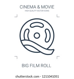 big film roll icon. high quality line big film roll icon on white background. from cinema collection flat trendy vector big film roll symbol. use for web and mobile