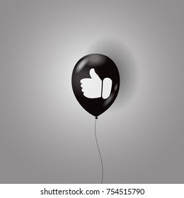 Big finger icon. Air balloon. Vector illustration.