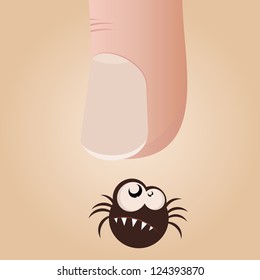 big finger and small spider