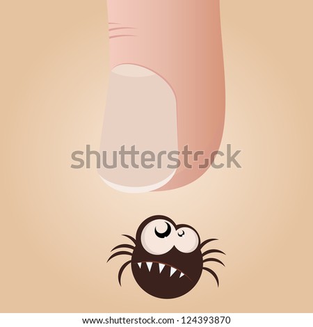 big finger and small spider