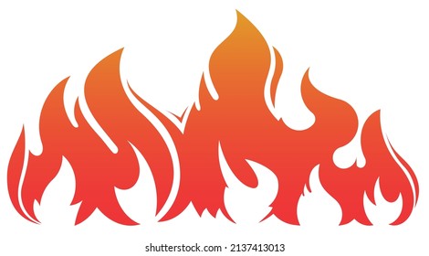 Big fire icon for your design. Blazing flame, fire, bonfire vector illustration in flat style