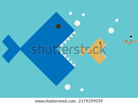 big fish eat little fish vector illustration
