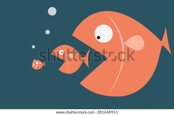 Big Fish Eat Small Fish Stock Vector (royalty Free) 281648951