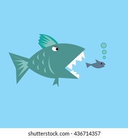 Big Fish Eating Small Fish-vector