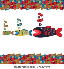 Big fish eats little fish Business Currency