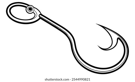 Big Fish Hook isolated on white background.