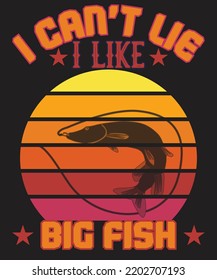 Big fish hunting t-shirt design