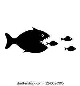 Big fish icon, logo on white background