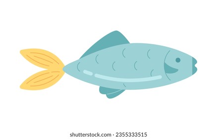 Big fish semi flat colour vector object. Aquatic animal. Marine. Editable cartoon clip art icon on white background. Simple spot illustration for web graphic design