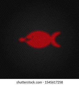 Big, fish, small, business vector Light red color retro style vector icon