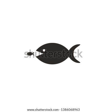 Big, fish, small, business vector icon. Simple element illustration from UI concept. Big, fish, small, business vector icon. Finance concept vector illustration.