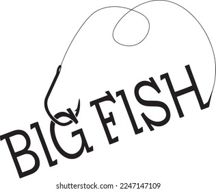 Big Fish SVG, Fishing Hook, SVG Vector svg