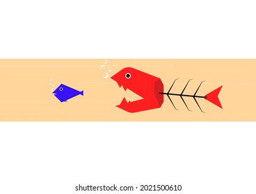 big fish try to eat small fish