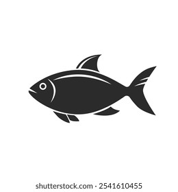 Big fish tuna flat vector icon