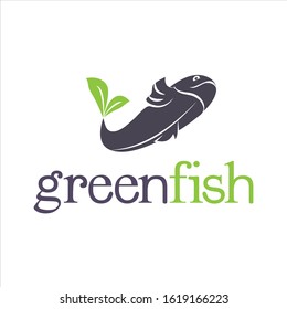A big fish with two leaves as a tail.