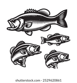 big fish vector icon art 