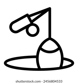 Big fish winter icon outline vector. Ice fishing. Lake winter