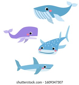 The big fishes flat vector design