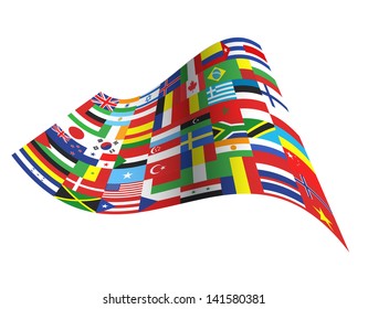 Big flag with all countries design.