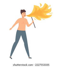 Big flame icon cartoon vector. Fire show. Flame event