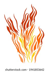 Big flame vector illustration. Fire vector graphics.