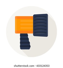 Big flashlight for diver. Diving underwater equipment. Objects isolated on background. Flat and cartoon vector illustration.