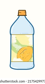 Big flat blue oil container in vector illustration art design
