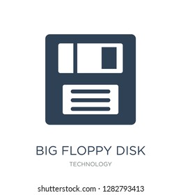 big floppy disk icon vector on white background, big floppy disk trendy filled icons from Technology collection, big floppy disk vector illustration